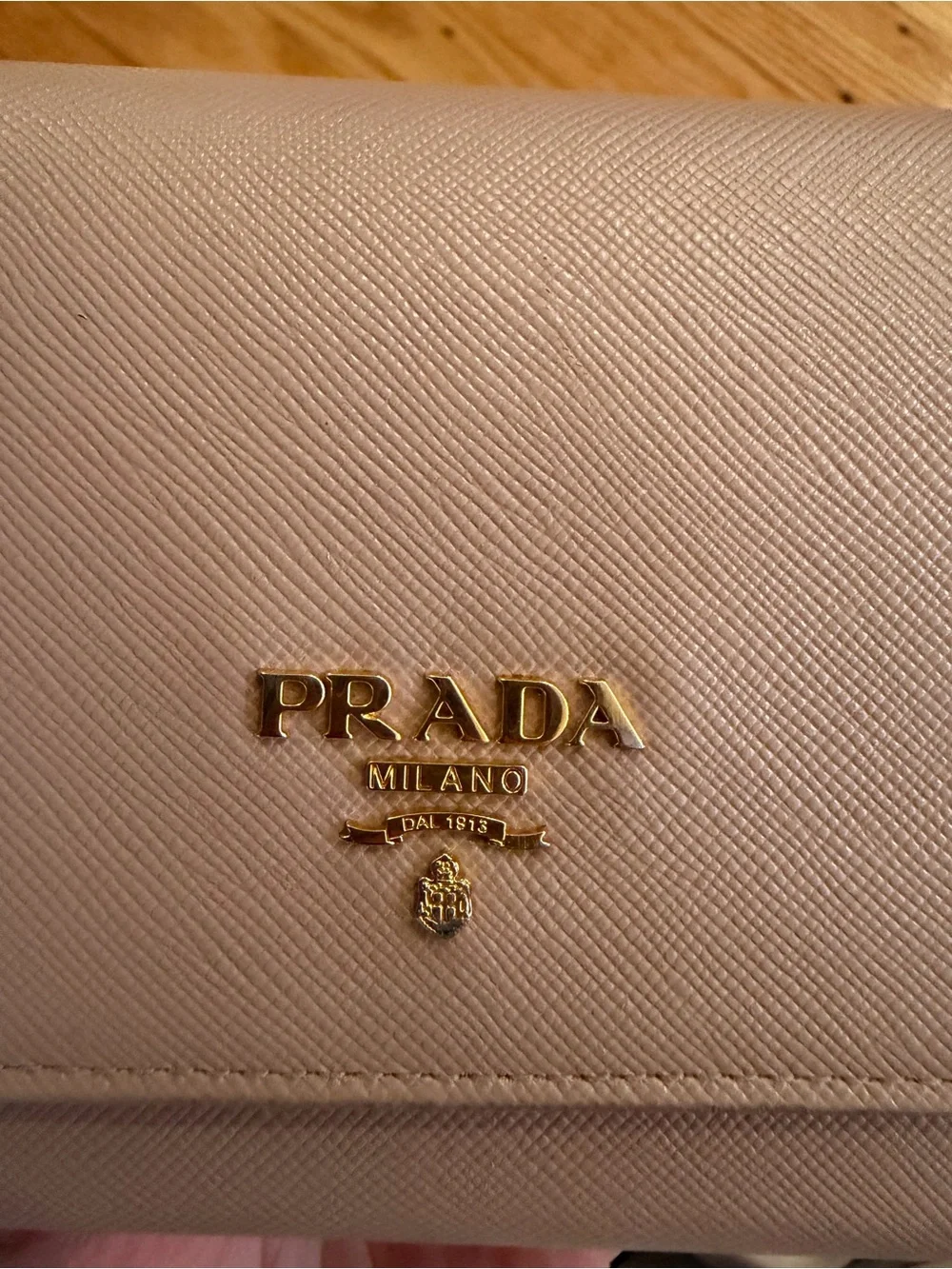 Prada Pale Blush Pink Saffiano Leather Continental Wallet